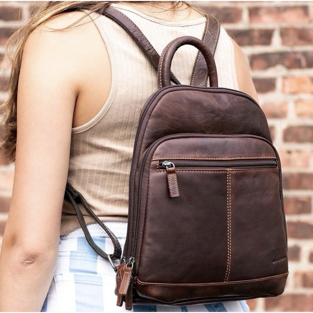 Jack Georges LEATHER "Voyager" BROWN Unisex CONVERTIBLE BAG